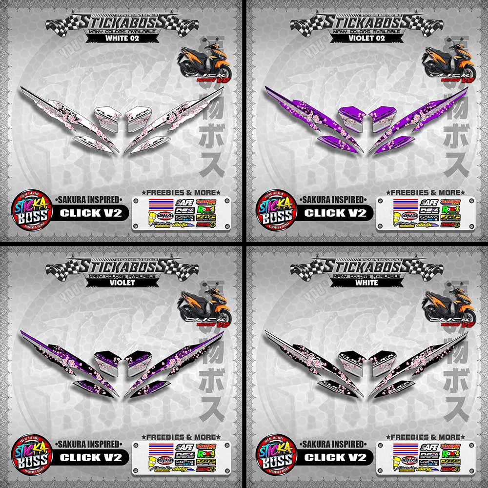 CLICK V2 STICKER DECALS ( SAKURA INSPIRED )【WITH FREEBIES】