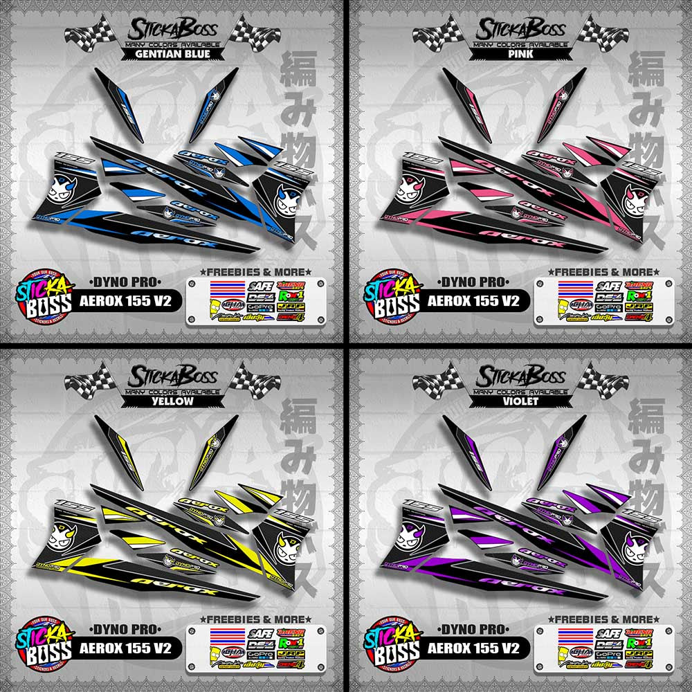 AEROX 155 V2 DECALS ( DYNO PRO )【WITH FREEBIES】