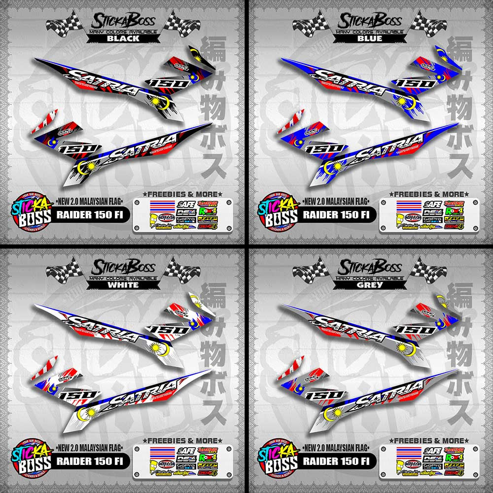 RAIDER 150 FI DECALS ( NEW 2.0 MALAYSIAN FLAG )【WITH FREEBIES】