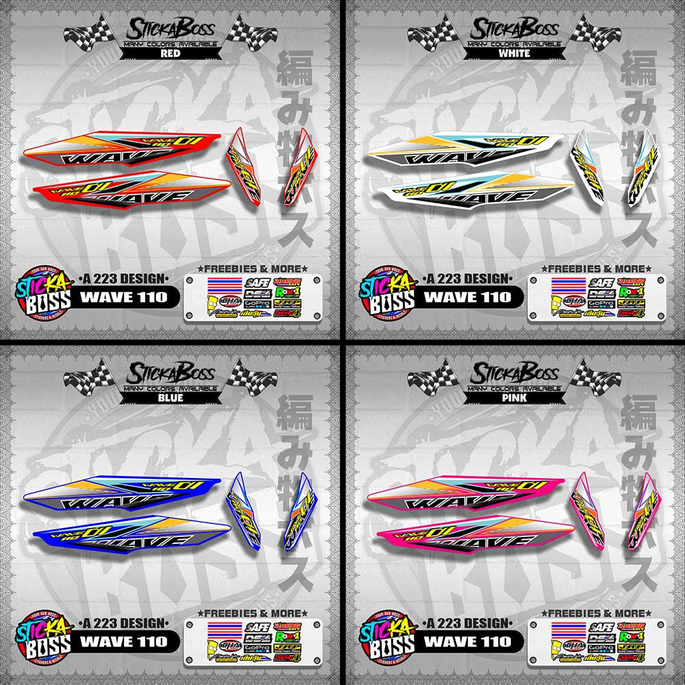 WAVE 110 DECALS ( A 223 DESIGN )【WITH FREEBIES】