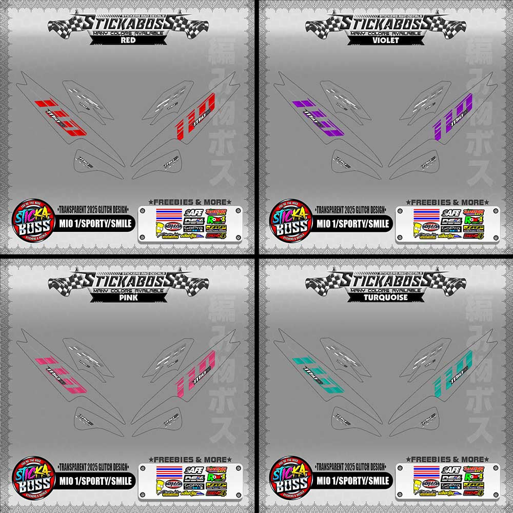 【PREMIUM UV PRINT】TRANSPARENT MIO 1/SPORTY /SMILE STICKER DECALS (2025 GLITCH DESIGN )