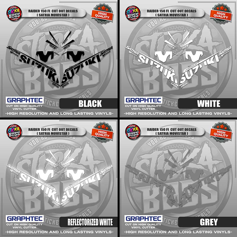 RAIDER 150 FI CUT OUT DECALS ( SATRIA MOVISTAR ) | VINYL WATERPROOF CUT-OUT STICKER DECALS