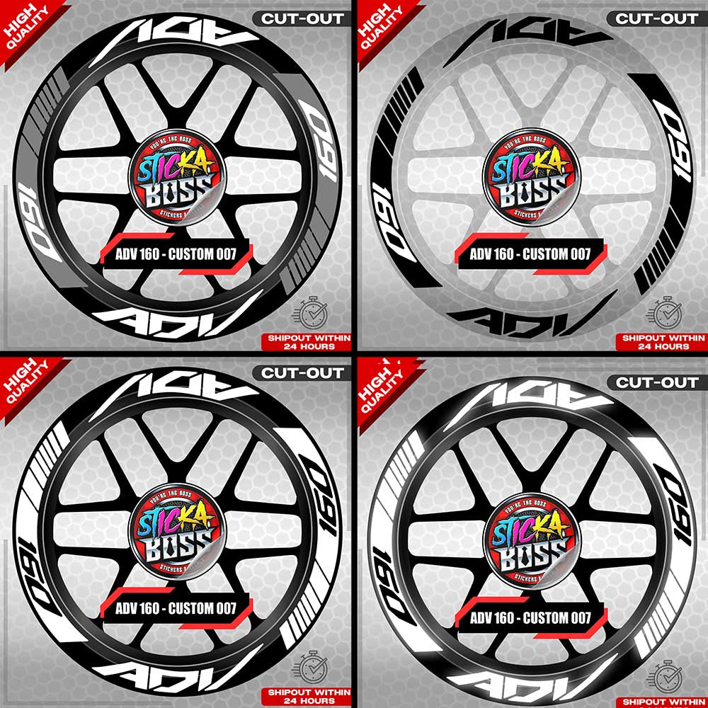 ADV 160 MAG STICKER SET ( 2 MAGS ) - CUSTOM 007 | VINYL WATERPROOF CUT-OUT DECALS