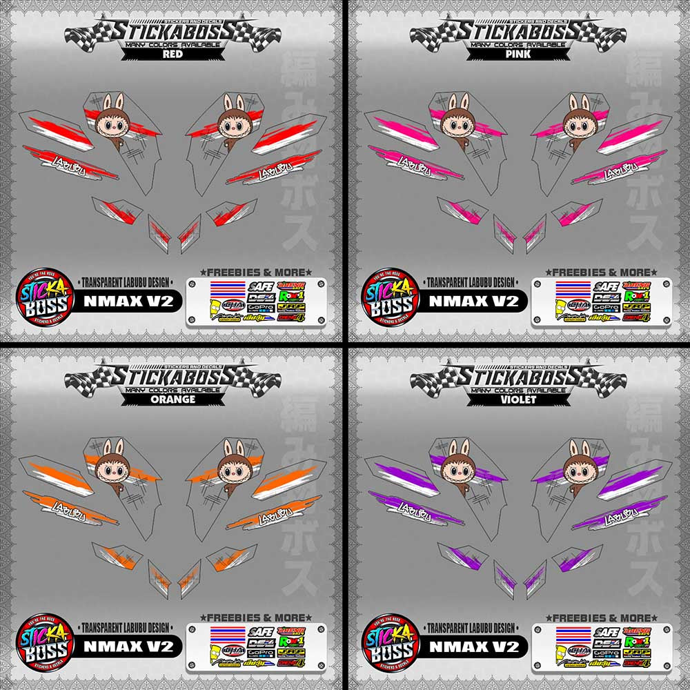 【PREMIUM UV PRINT】TRANSPARENT NMAX V2 STICKER DECALS ( LABUBU DESIGN )【WITH FREEBIES】