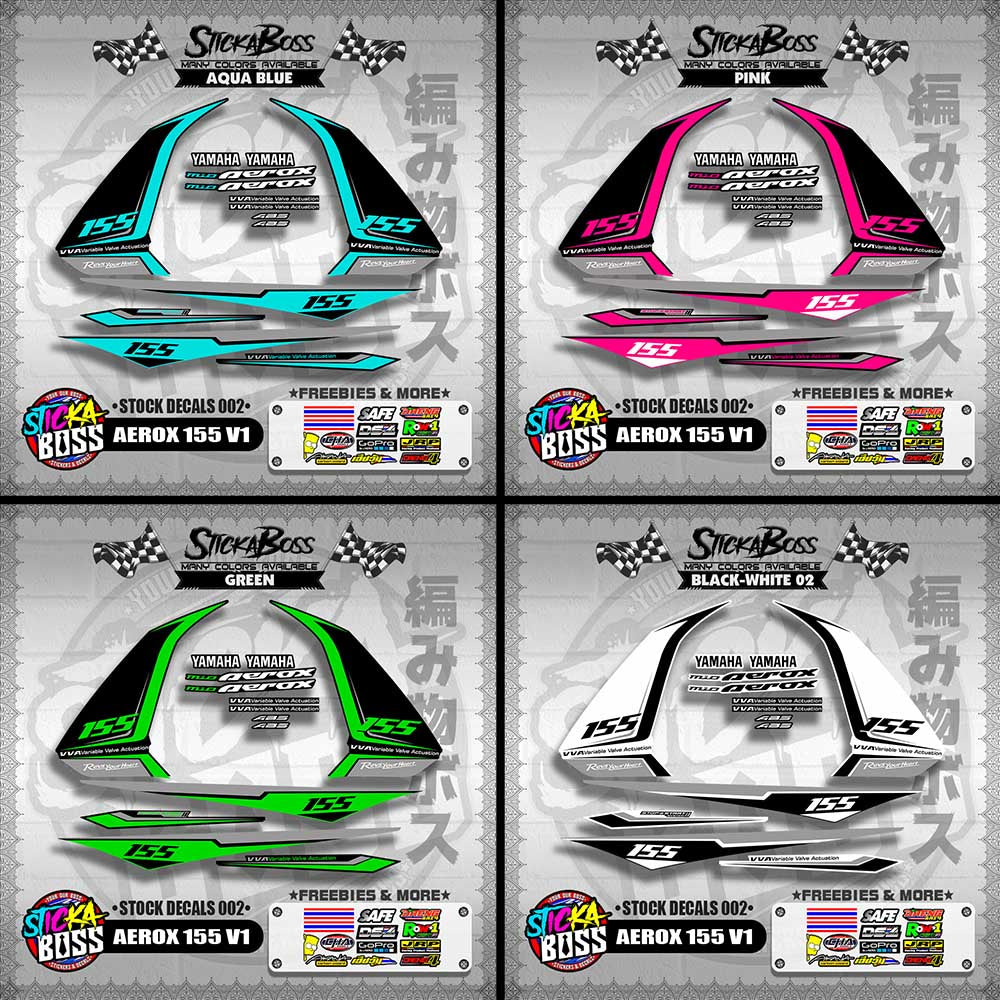 AEROX 155 V1 ( STOCK DECALS 002 )【WITH FREEBIES】