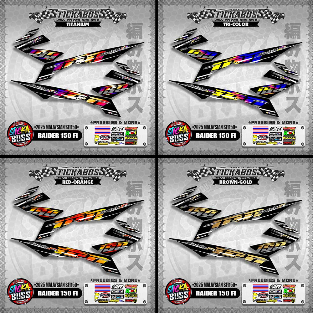 RAIDER 150 FI STICKER DECALS ( 2025 MALAYSIAN SFI150 )【WITH FREEBIES】