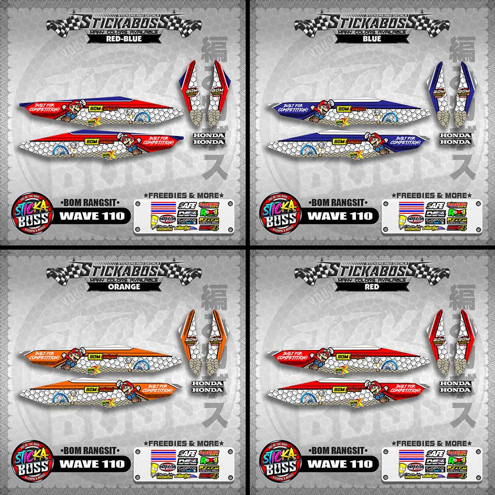 WAVE 110 DECALS ( BOM RANGSIT )【WITH FREEBIES】