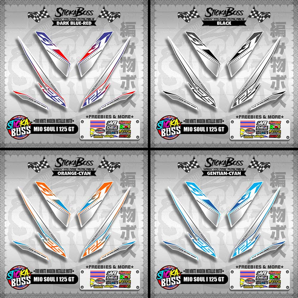 MIO SOUL I 125 GT DECALS ( FOR WHITE MODERN METALLIC MOTIF )【WITH FREEBIES】
