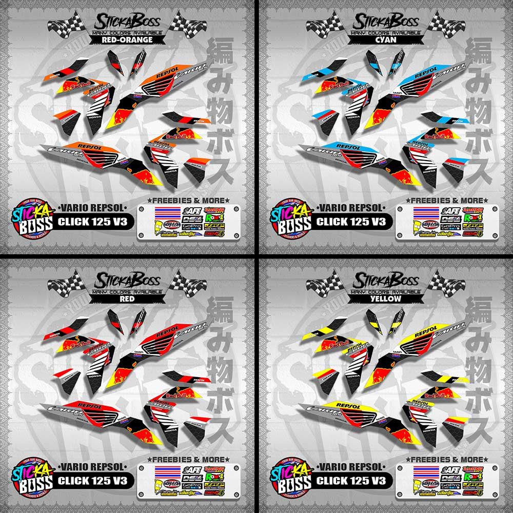 CLICK 125 V3 DECALS ( VARIO REPSOL )【WITH FREEBIES】