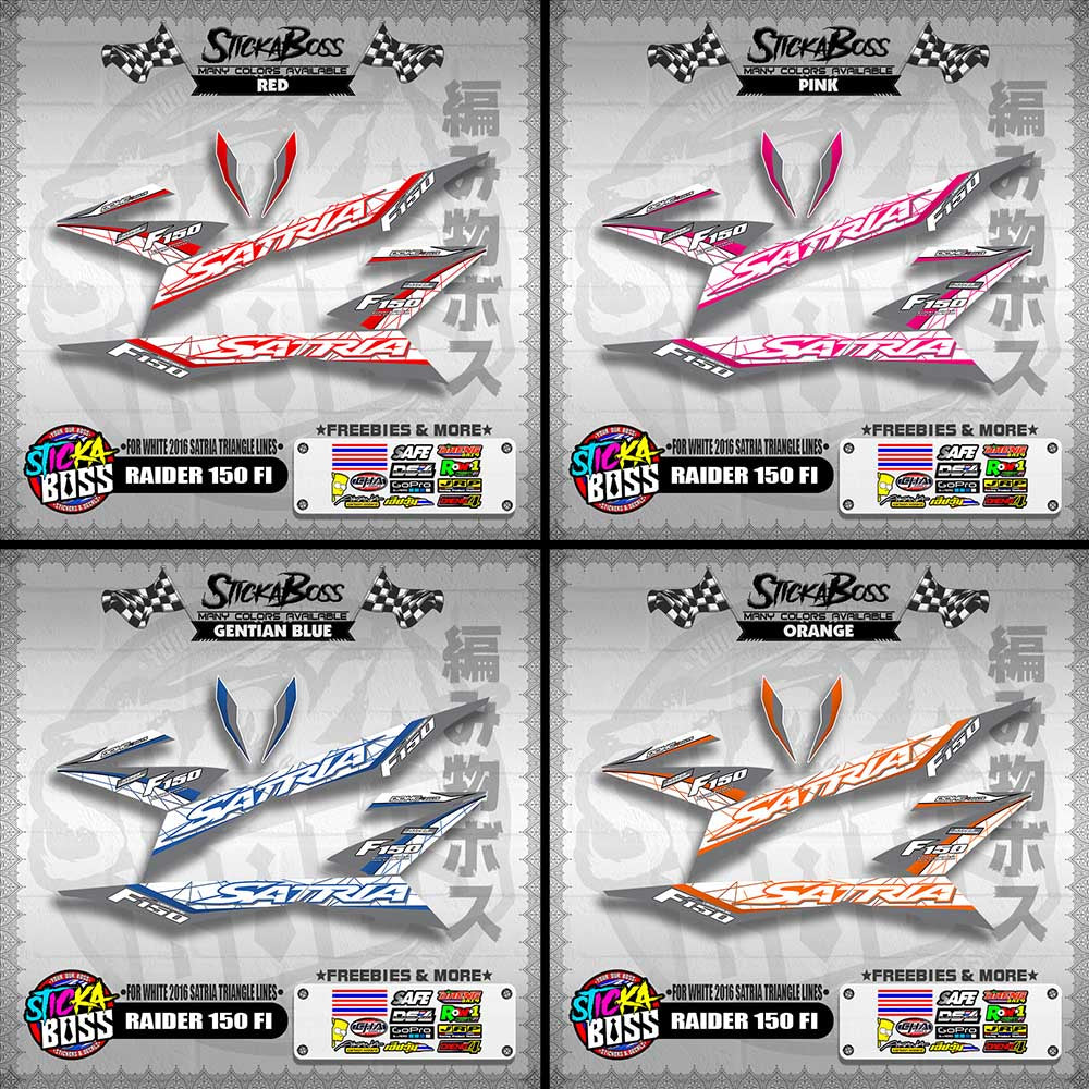 RAIDER 150 FI DECALS ( FOR WHITE 2016 SATRIA TRIANGLE LINES )【WITH FREEBIES】