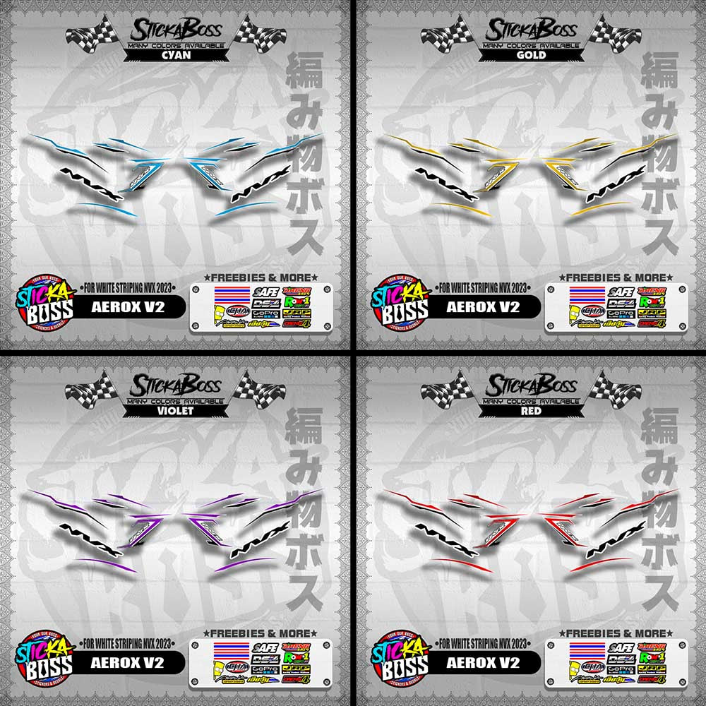 AEROX V2 DECALS ( FOR WHITE STRIPING NVX 2023 )【WITH FREEBIES】