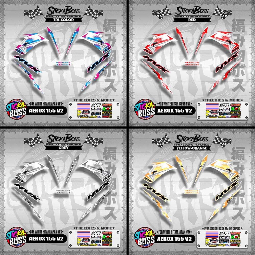 AEROX 155 V2 DECALS ( FOR WHITE HITAM JAPAN NVX 2023 )【WITH FREEBIES】