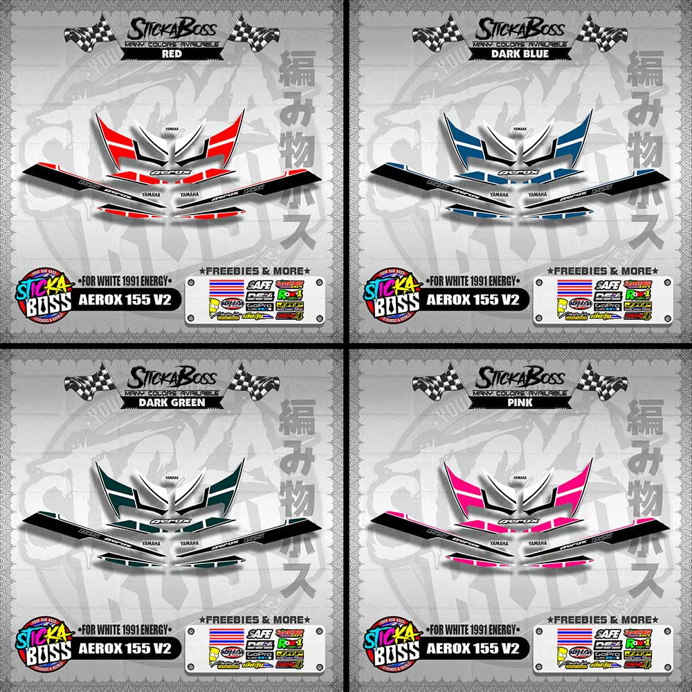 AEROX 155 V2 DECALS ( FOR WHITE 1991 ENERGY )【WITH FREEBIES】