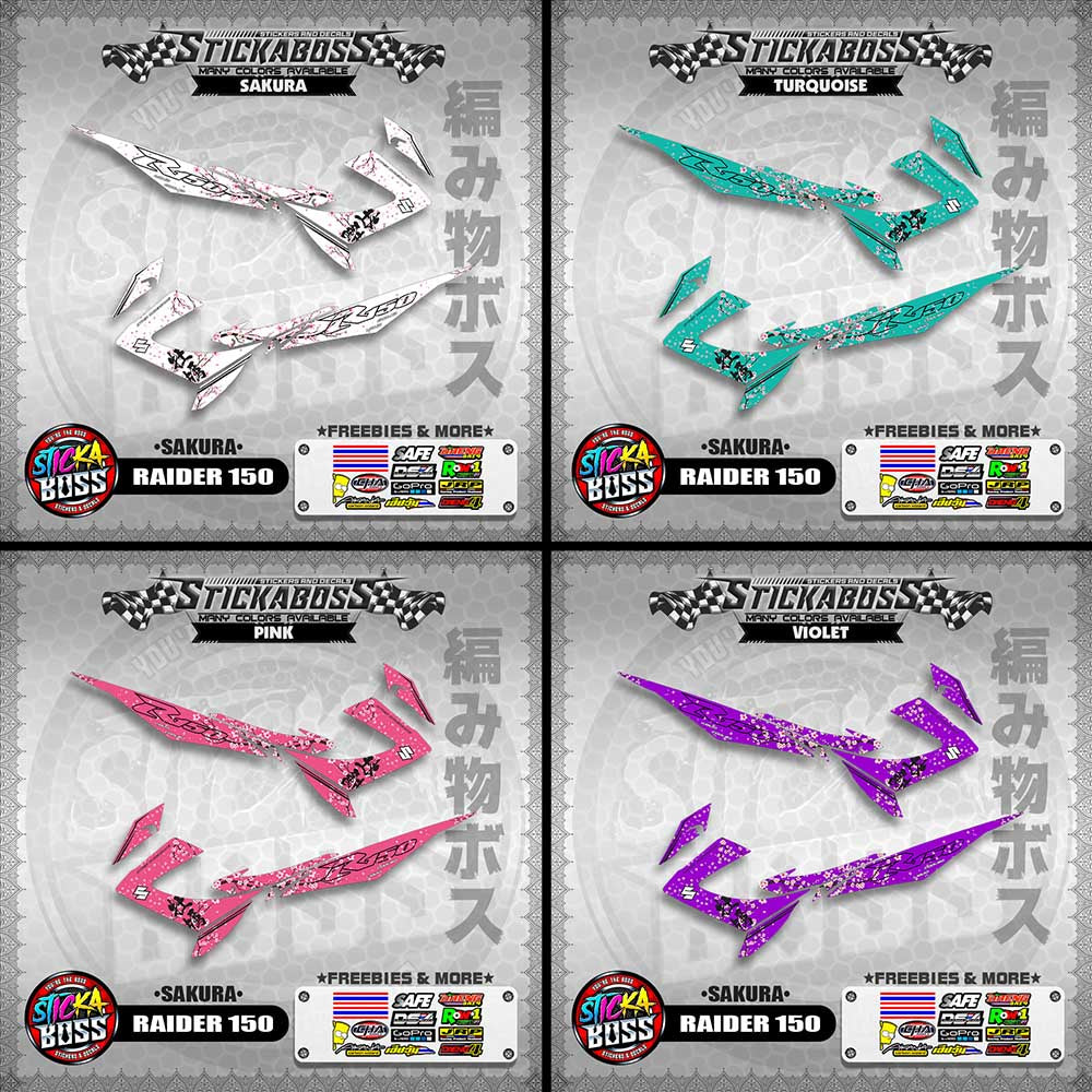 RAIDER 150 REBORN CARB STICKER DECALS ( SAKURA )【WITH FREEBIES】
