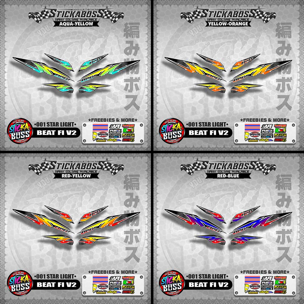 BEAT FI V2 STICKER DECALS ( 001 STAR LIGHT )【WITH FREEBIES】