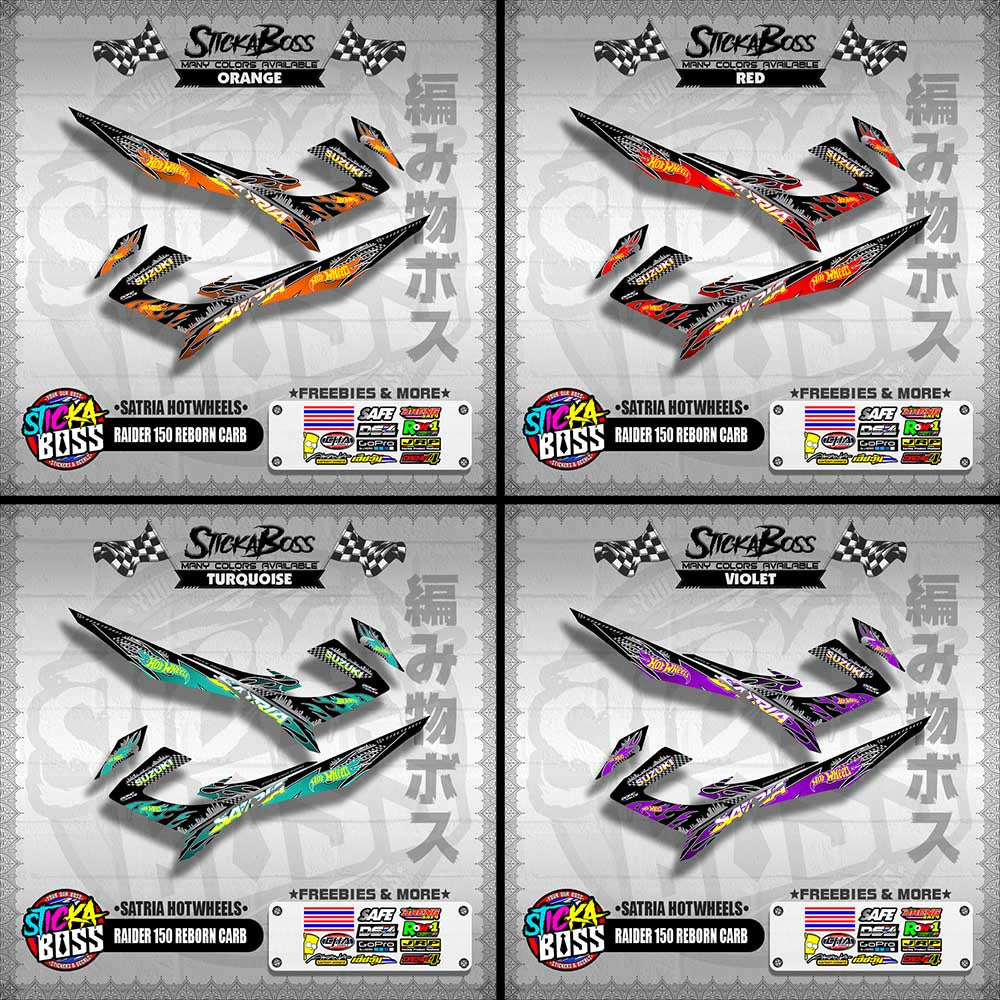 RAIDER 150 REBORN CARB DECALS ( SATRIA HOTWHEELS )【WITH FREEBIES】