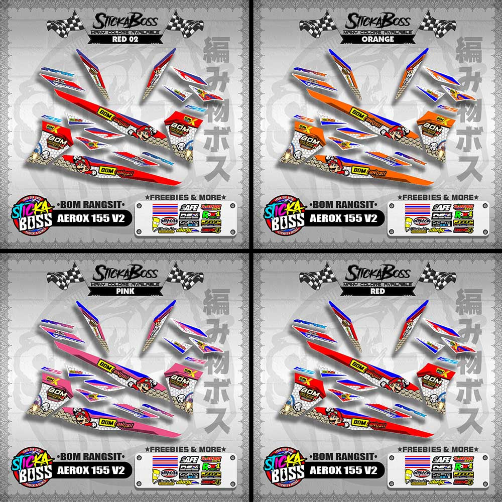 AEROX 155 V2 INDO DECALS ( BOM RANGSIT )【WITH FREEBIES】