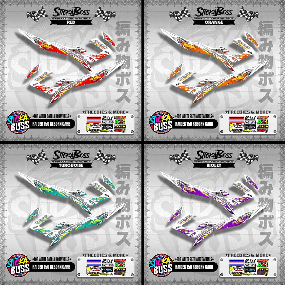 RAIDER 150 REBORN CARB DECALS ( FOR WHITE SATRIA HOTWHEELS )【WITH FREEBIES】