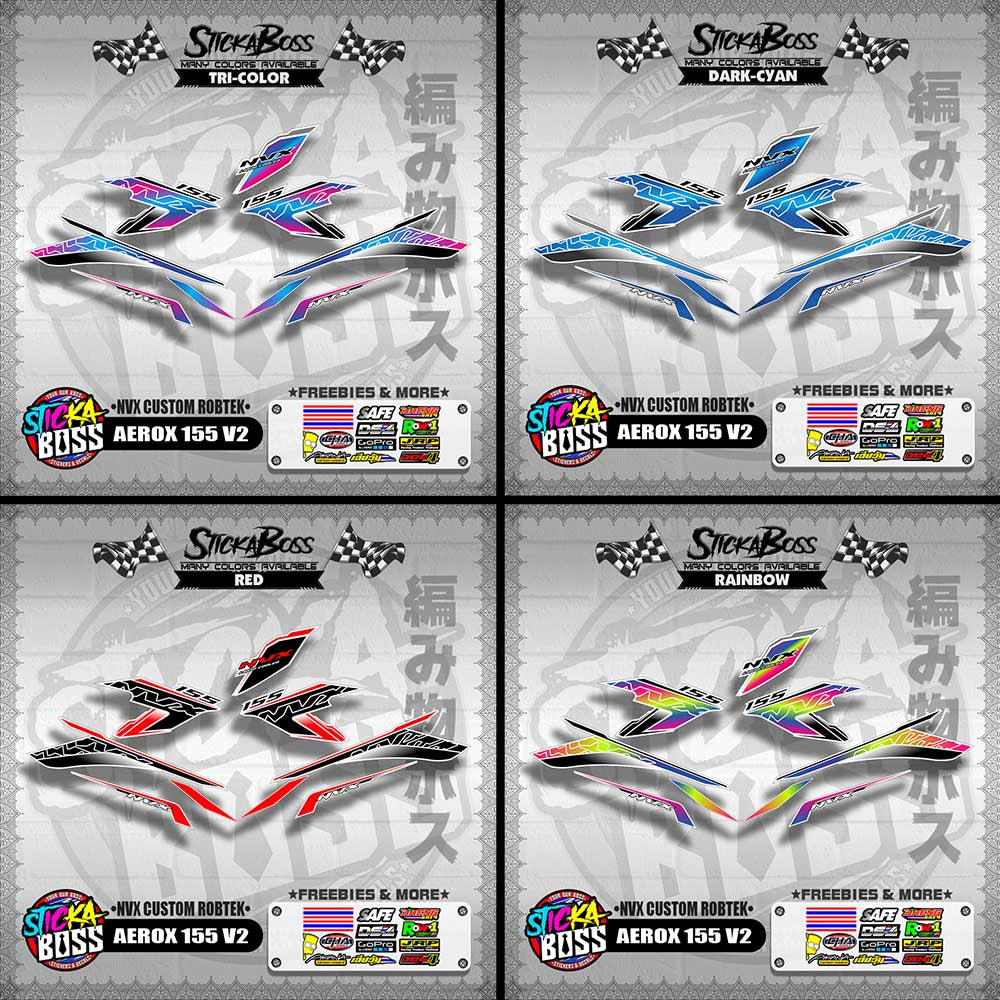 AEROX 155 V2 DECALS ( NVX CUSTOM ROBTEK )【WITH FREEBIES】