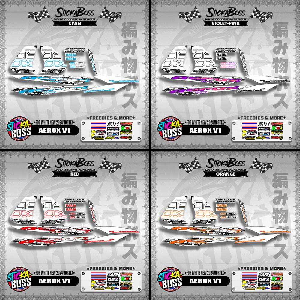 AEROX 155 V1 DECALS ( FOR WHITE NEW 2024 VORTEX )【WITH FREEBIES】