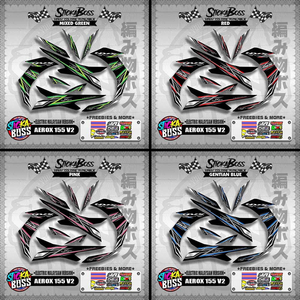 AEROX 155 V2 DECALS ( ELECTRIC MALAYSIAN VERSION )【WITH FREEBIES】