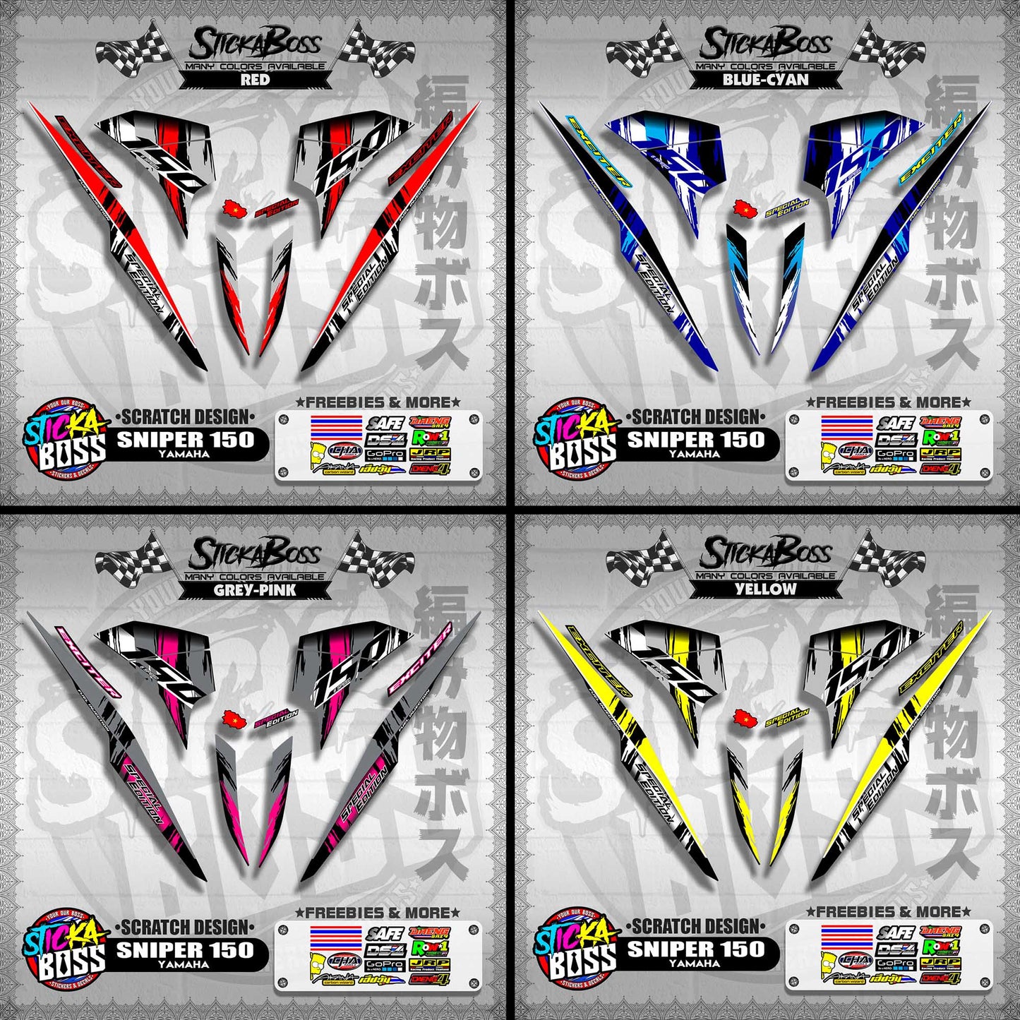 SNIPER 150 VIETNAM DECALS ( SCRATCH DESIGN )【WITH FREEBIES】