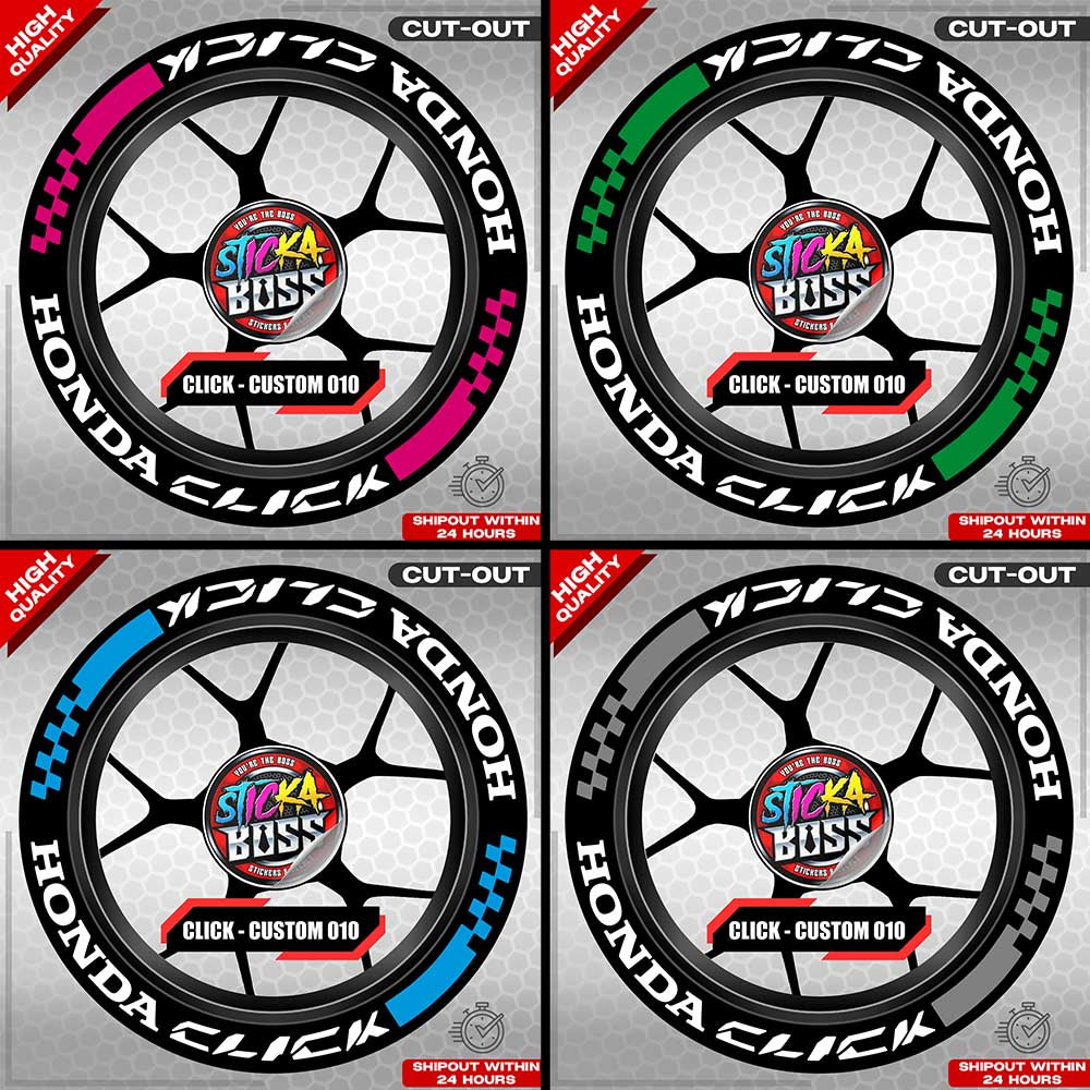 CLICK 125 / 150 / 160 MAG STICKER SET ( 2 MAGS ) - CUSTOM 010 | VINYL WATERPROOF CUT-OUT DECALS
