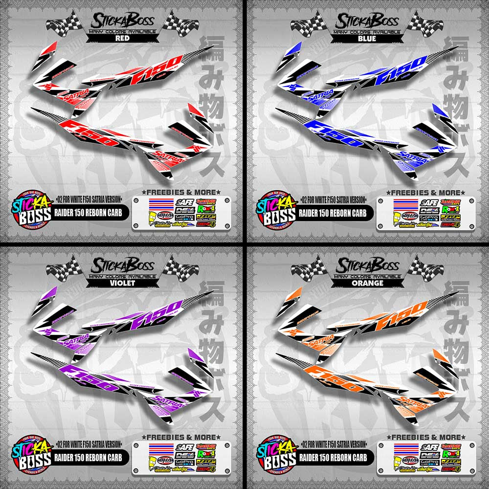 RAIDER 150 REBORN CARB DECALS ( 02 FOR WHITE F150 SATRIA VERSION )【WITH FREEBIES】