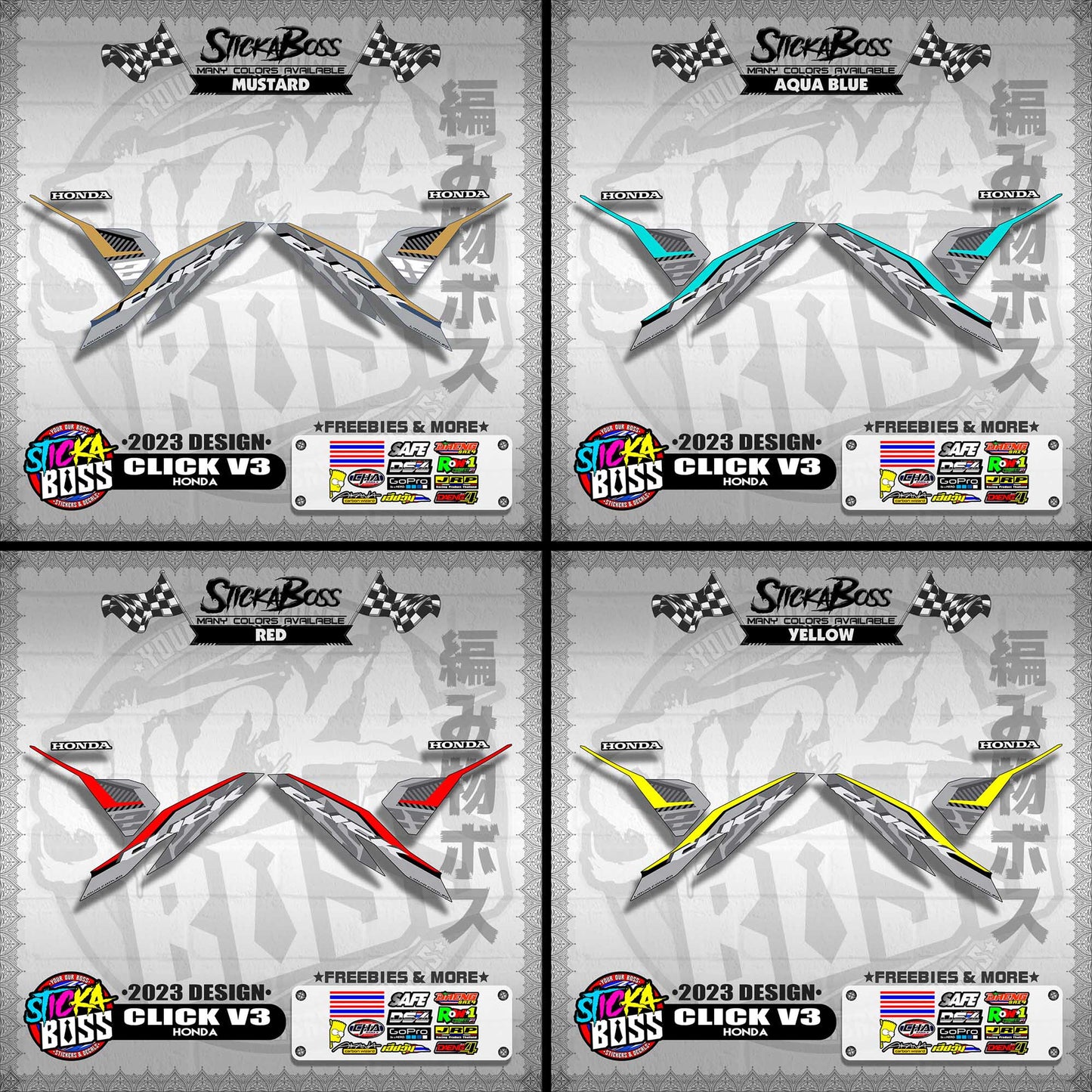 CLICK V3 DECALS ( 2023 DESIGN )【WITH FREEBIES】