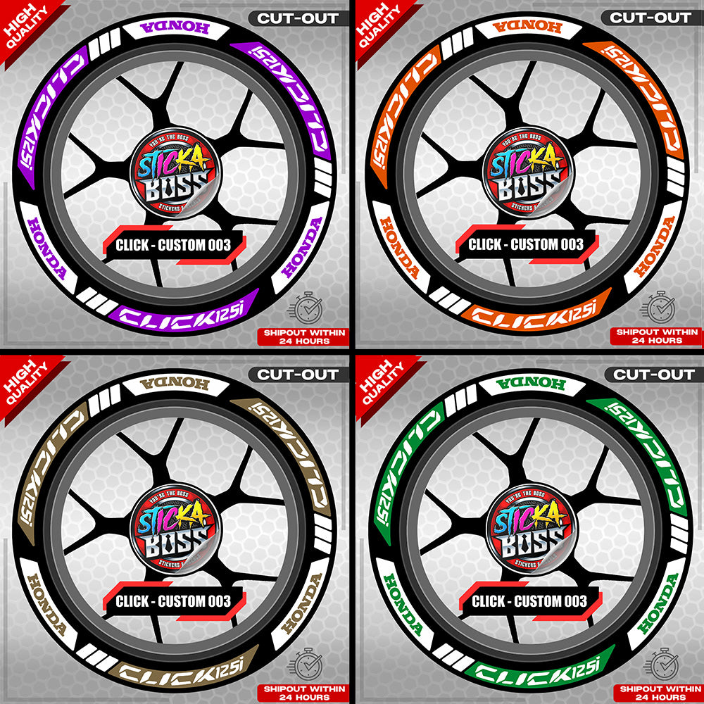 CLICK 125 MAGS STICKER SET ( 2 MAGS ) - CUSTOM 003 | VINYL WATERPROOF CUT-OUT DECALS