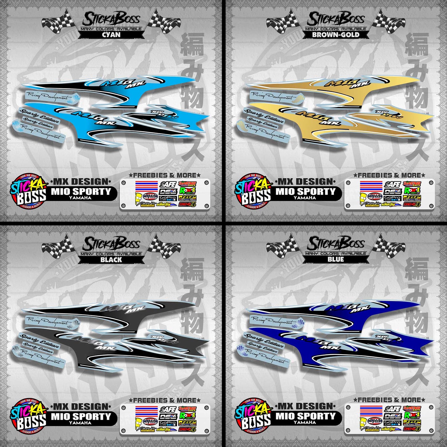MIO SPORTY STOCK DECALS ( MX DESIGN )【WITH FREEBIES】