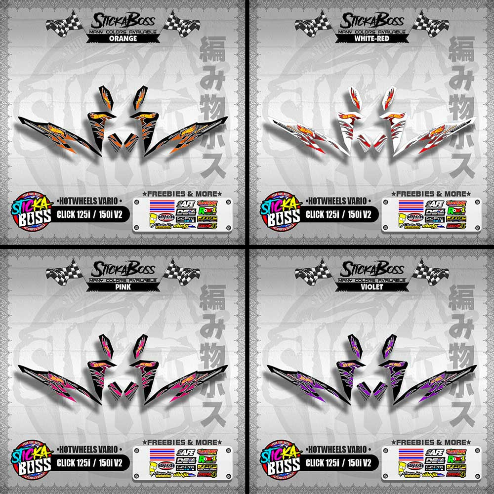 CLICK 125i / 150i V2 DECALS ( HOTWHEELS VARIO )【WITH FREEBIES】