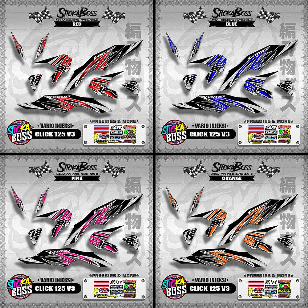 CLICK 125 V3 DECALS ( VARIO INJEKSI )【WITH FREEBIES】