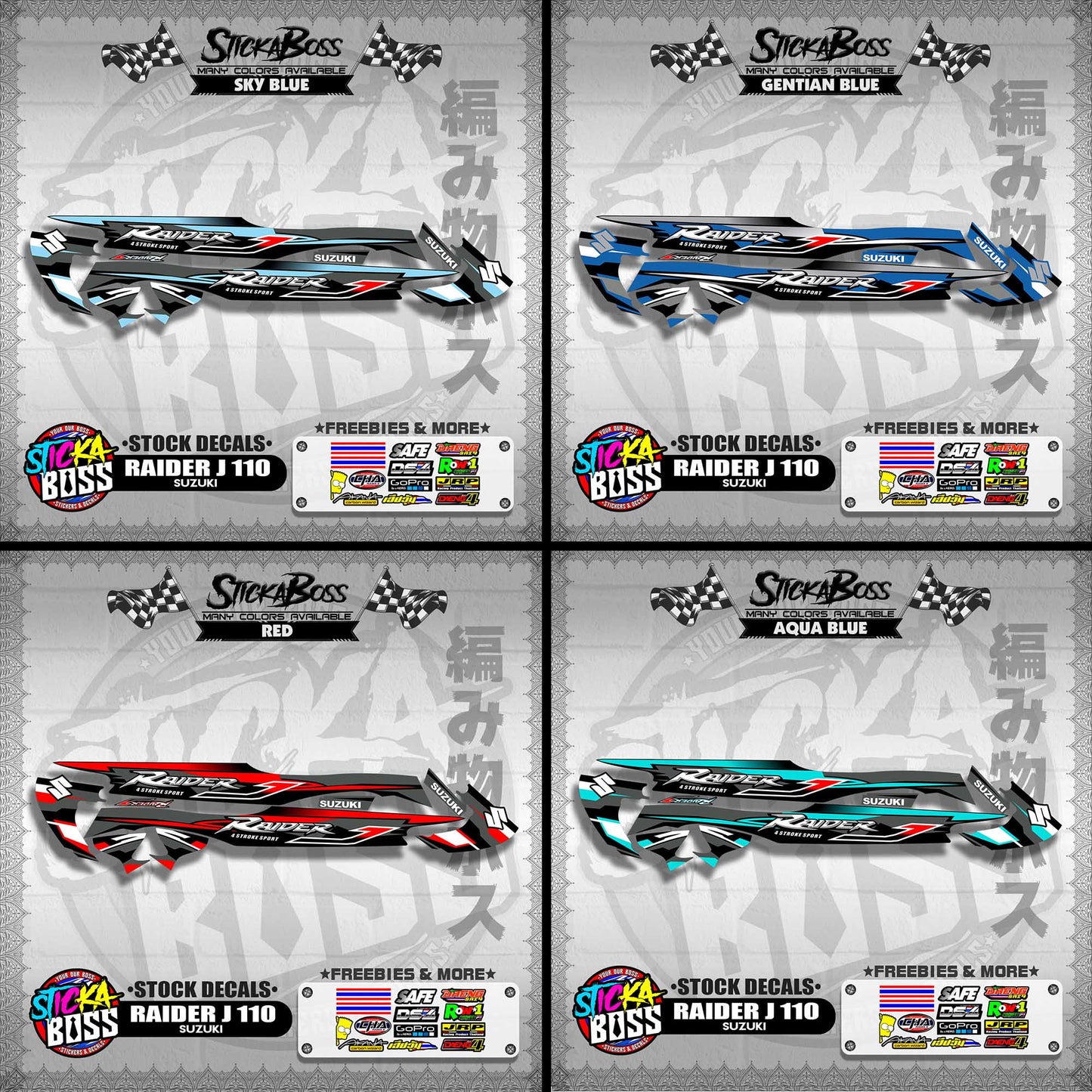 RAIDER J 110 ( STOCK DECALS )【WITH FREEBIES】