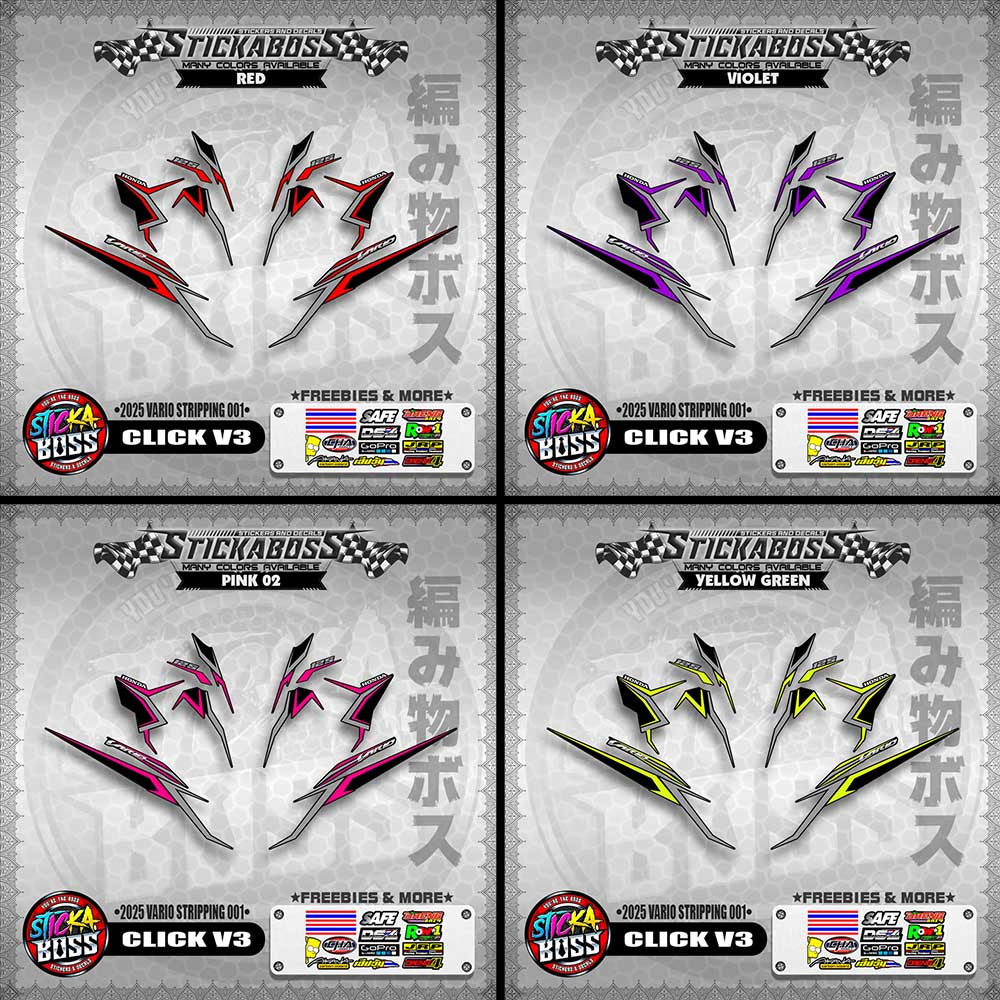 CLICK V3 STICKER DECALS ( 2025 VARIO STRIPPING 001 )【WITH FREEBIES】