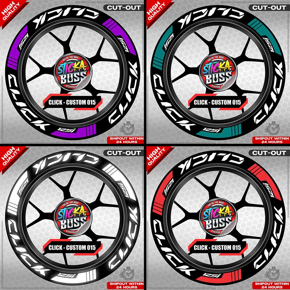 CLICK 125 MAG STICKER SET ( 2 MAGS ) - CUSTOM 015 | VINYL WATERPROOF CUT-OUT DECALS