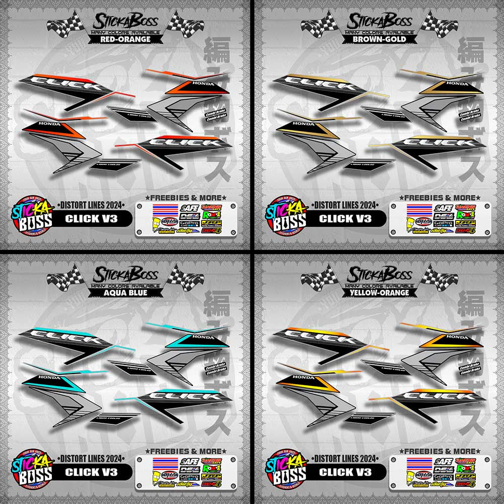 CLICK V3 DECALS ( DISTORT LINES 2024 )【WITH FREEBIES】