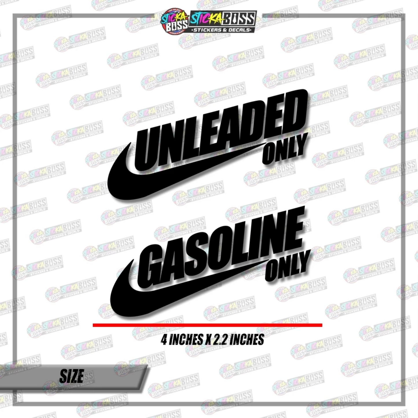 UNLEADED AND GASOLINE ( VINYL CUT-OUT STICKER DECALS )【Stickaboss】