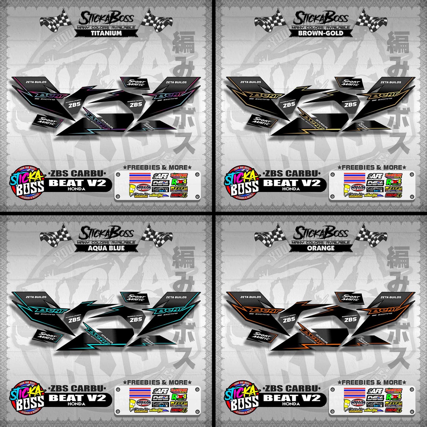 BEAT V2 DECALS ( ZBS CARBU )【WITH FREEBIES】
