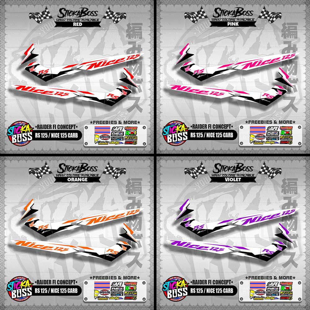 RS 125 / NICE 125 CARB DECALS ( RAIDER FI CONCEPT )【WITH FREEBIES】