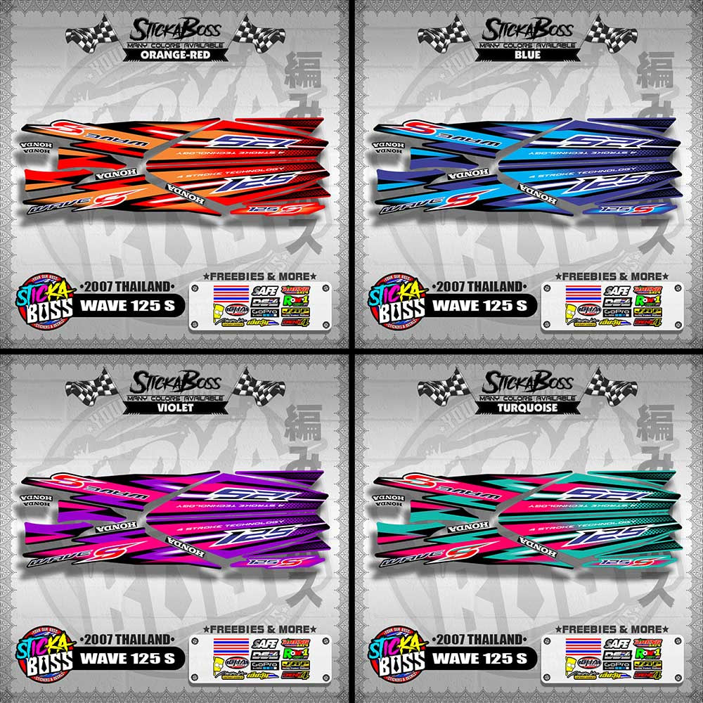 HONDA WAVE 125 S STOCK DECALS (2007 THAILAND)【WITH FREEBIES】