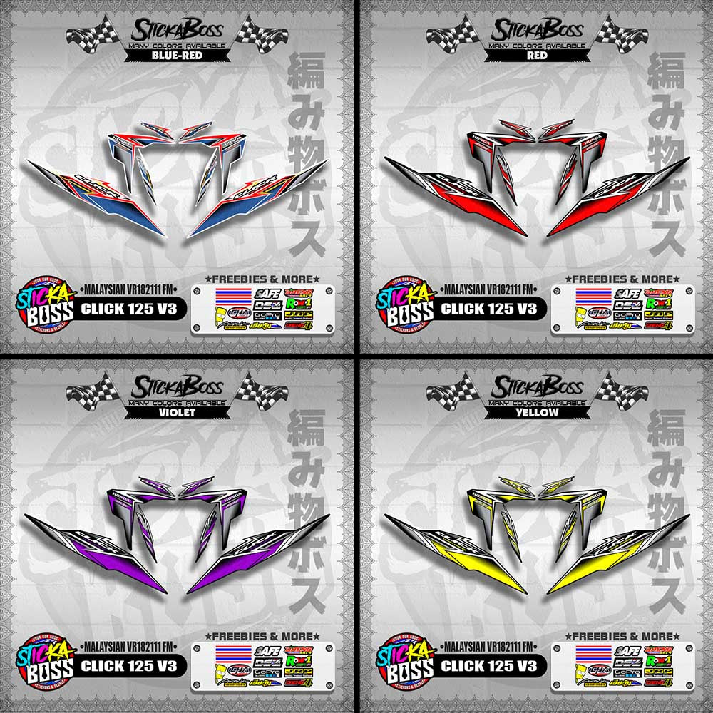 CLICK 125 V3 DECALS ( MALAYSIAN VR182111 FM )【WITH FREEBIES】