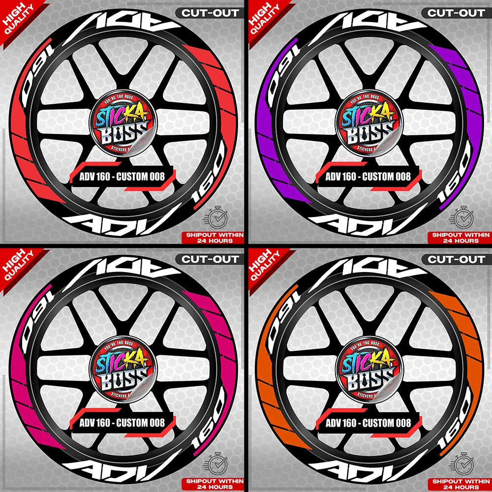 ADV 160 MAG STICKER SET ( 2 MAGS ) - CUSTOM 008 | VINYL WATERPROOF CUT-OUT DECALS
