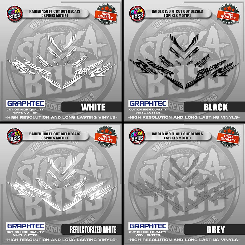 RAIDER 150 FI CUT OUT DECALS ( SPIKES MOTIF ) | VINYL WATERPROOF CUT-OUT STICKER DECALS