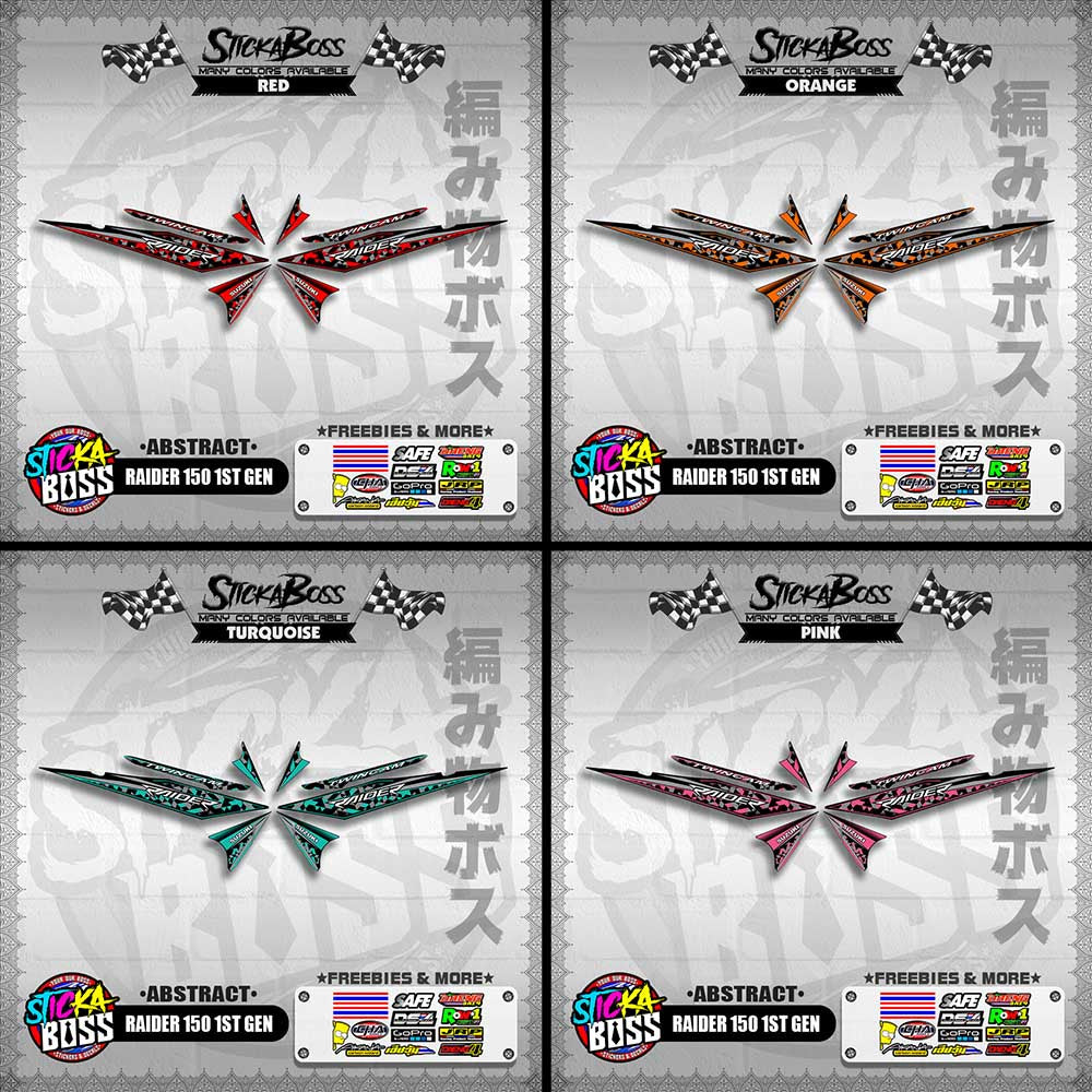 RAIDER 150 1ST GEN DECALS ( ABSTRACT)【WITH FREEBIES】