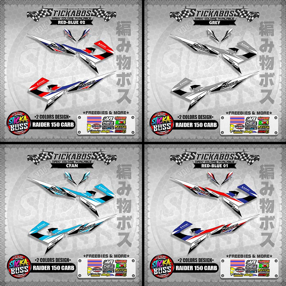 RAIDER 150 CARB MALAYSIAN STICKER DECALS ( 2 COLORS DESIGN )【WITH FREEBIES】
