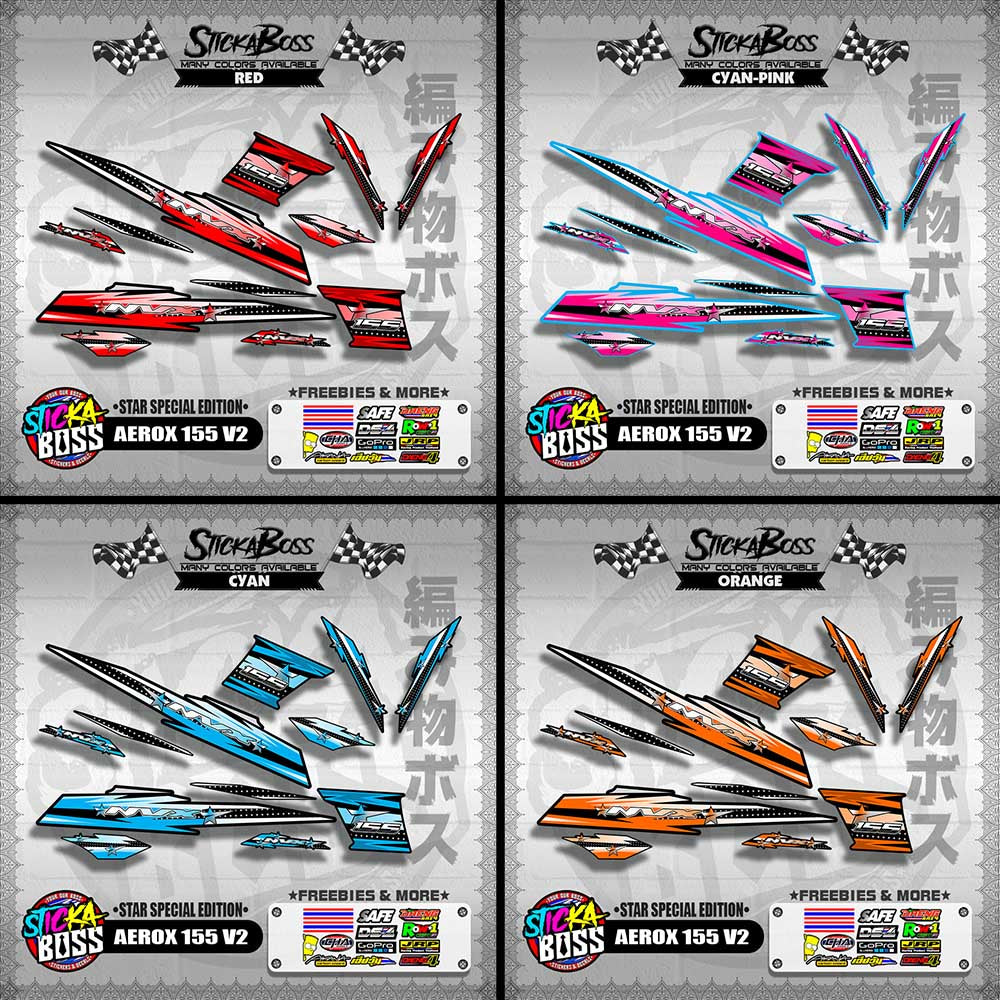 AEROX 155 V2 DECALS ( STAR SPECIAL EDITION )【WITH FREEBIES】