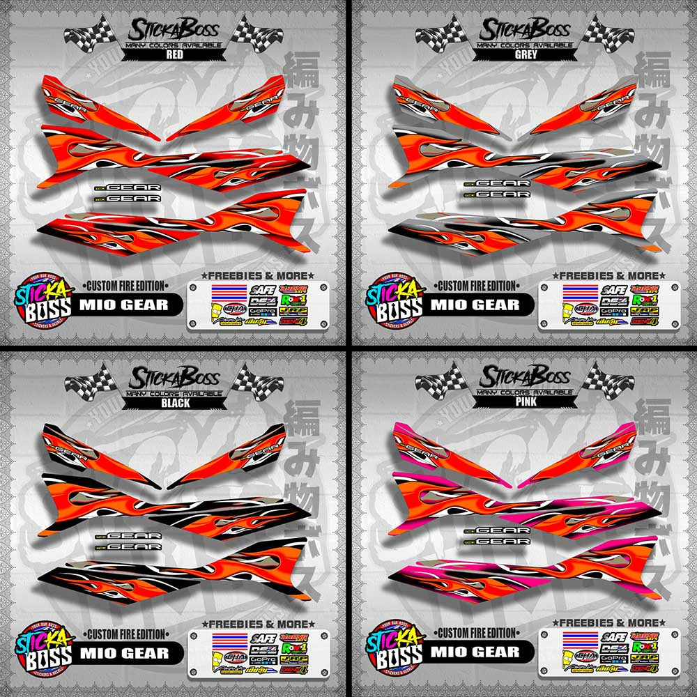 MIO GEAR DECALS ( CUSTOM FIRE EDITION )【WITH FREEBIES】