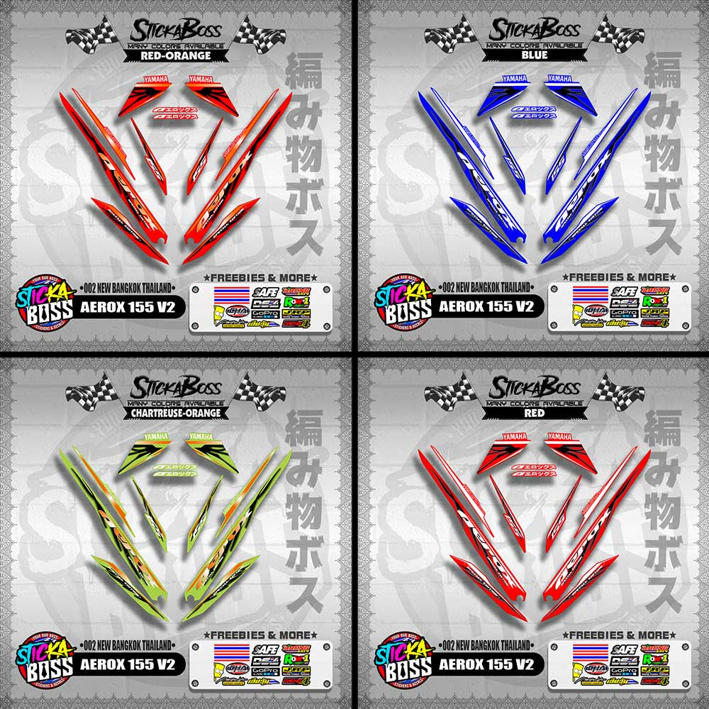 AEROX 155 V2 DECALS ( 002 NEW BANGKOK THAILAND )【WITH FREEBIES】