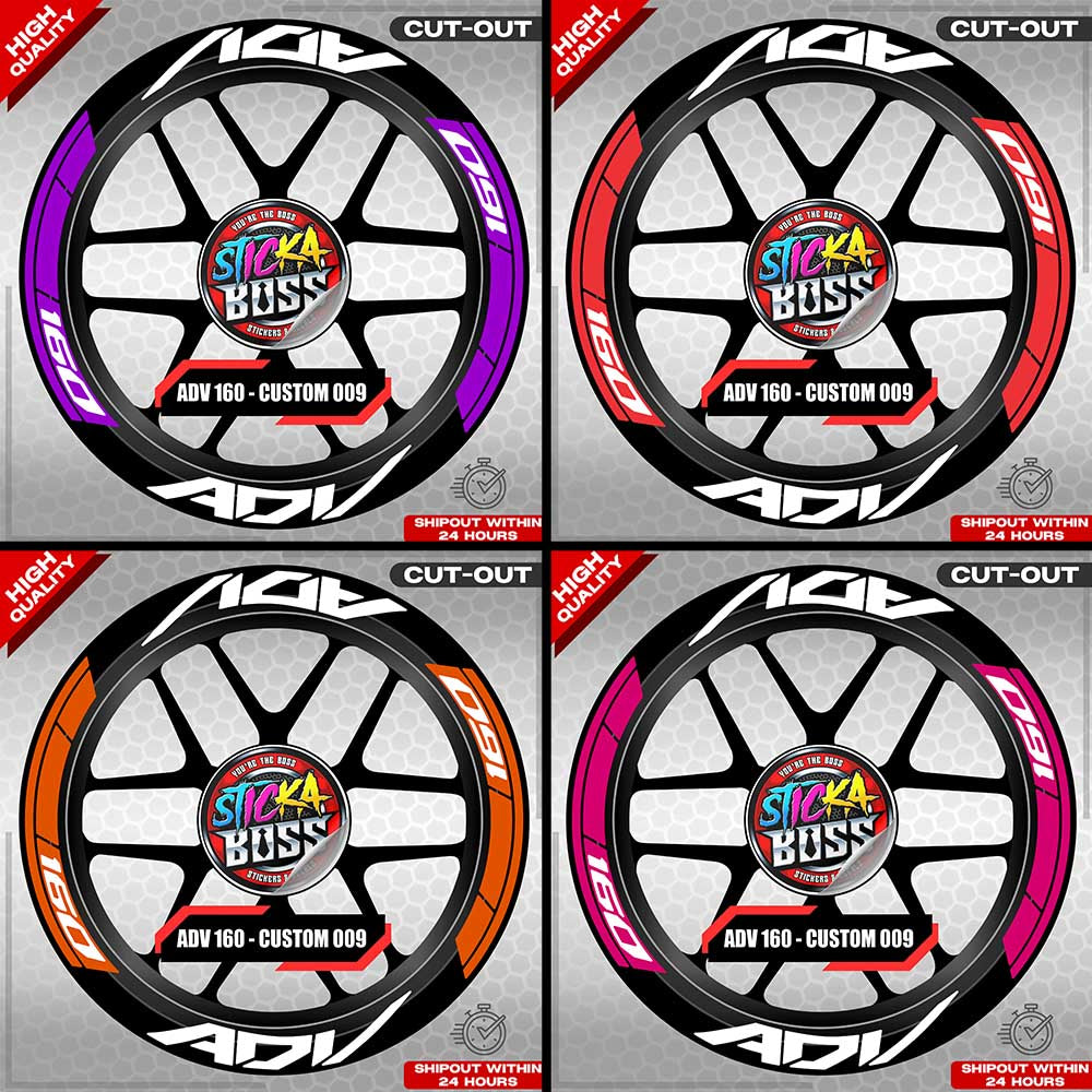 ADV 160 MAG STICKER SET ( 2 MAGS ) - CUSTOM 009 | VINYL WATERPROOF CUT-OUT DECALS
